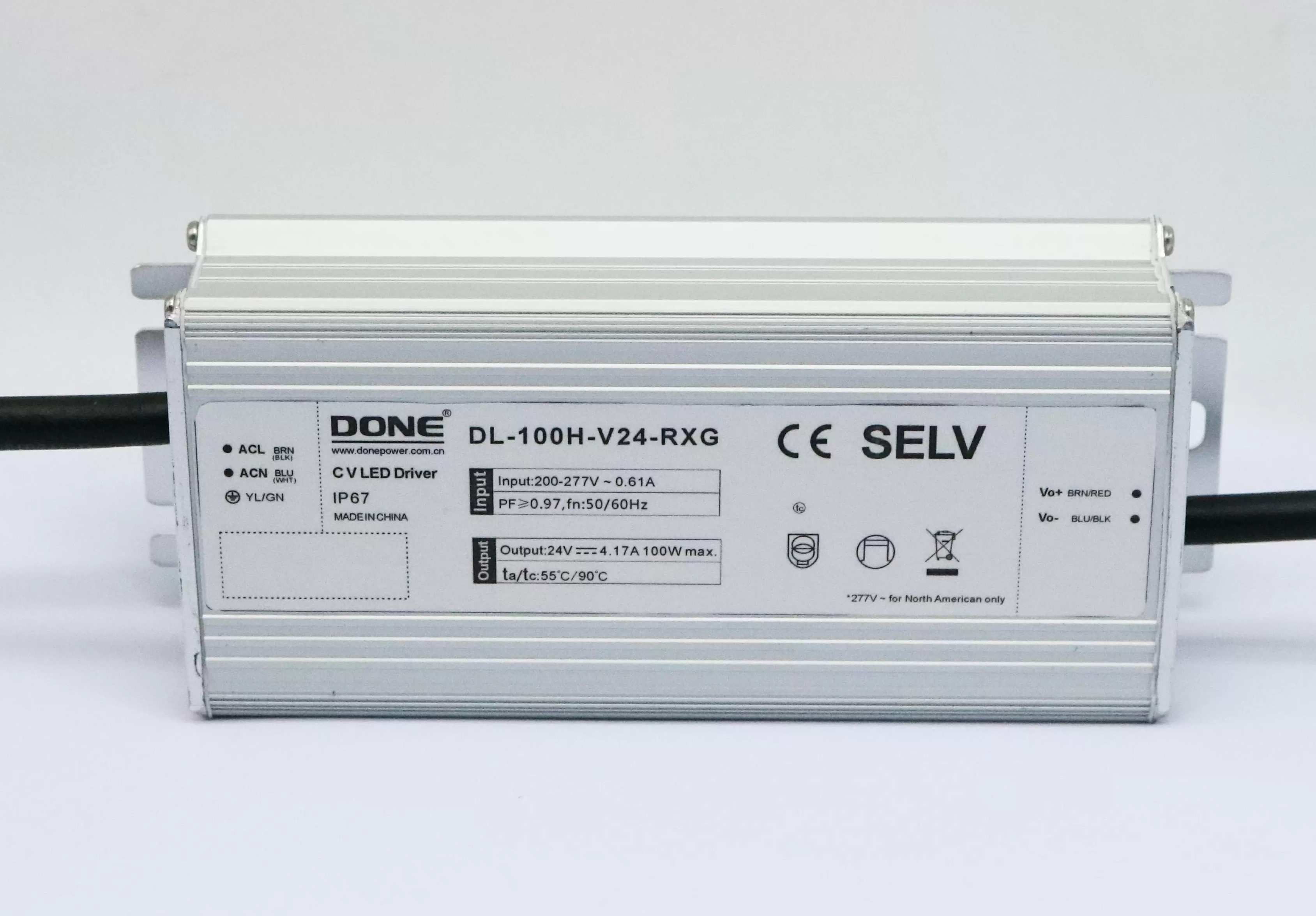 Драйвер 100Вт 24V для светодиодной ленты DONE POWER DL-100W-V24-RXG IP67 153x63x32 мм